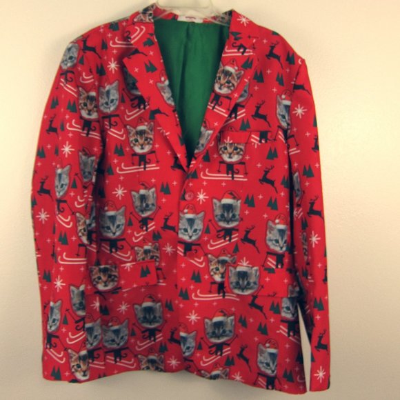 christmas cat suit jacket